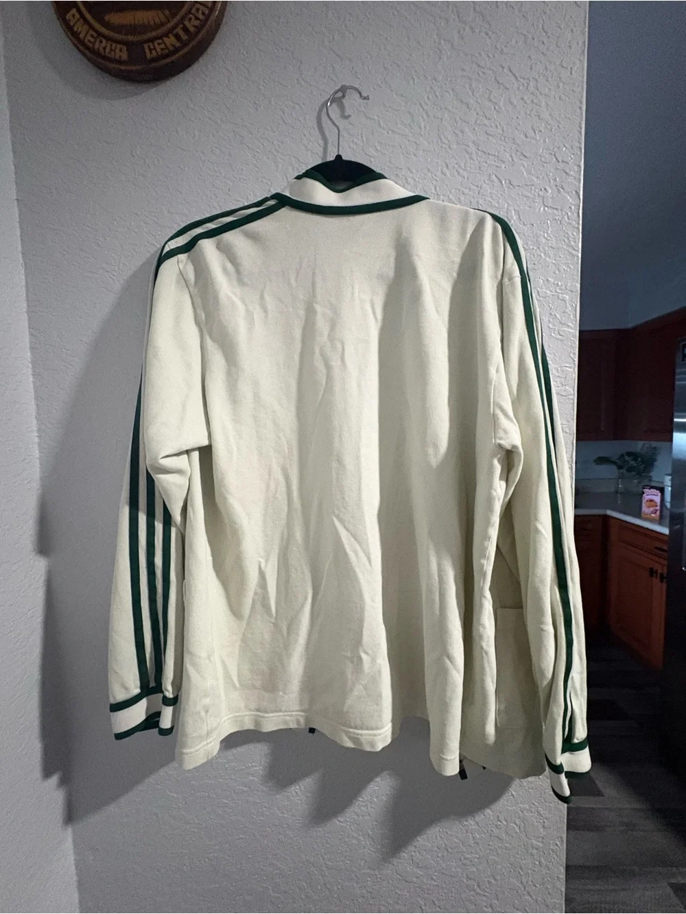 adidas Cream and Green Lightweight Track Cardigan